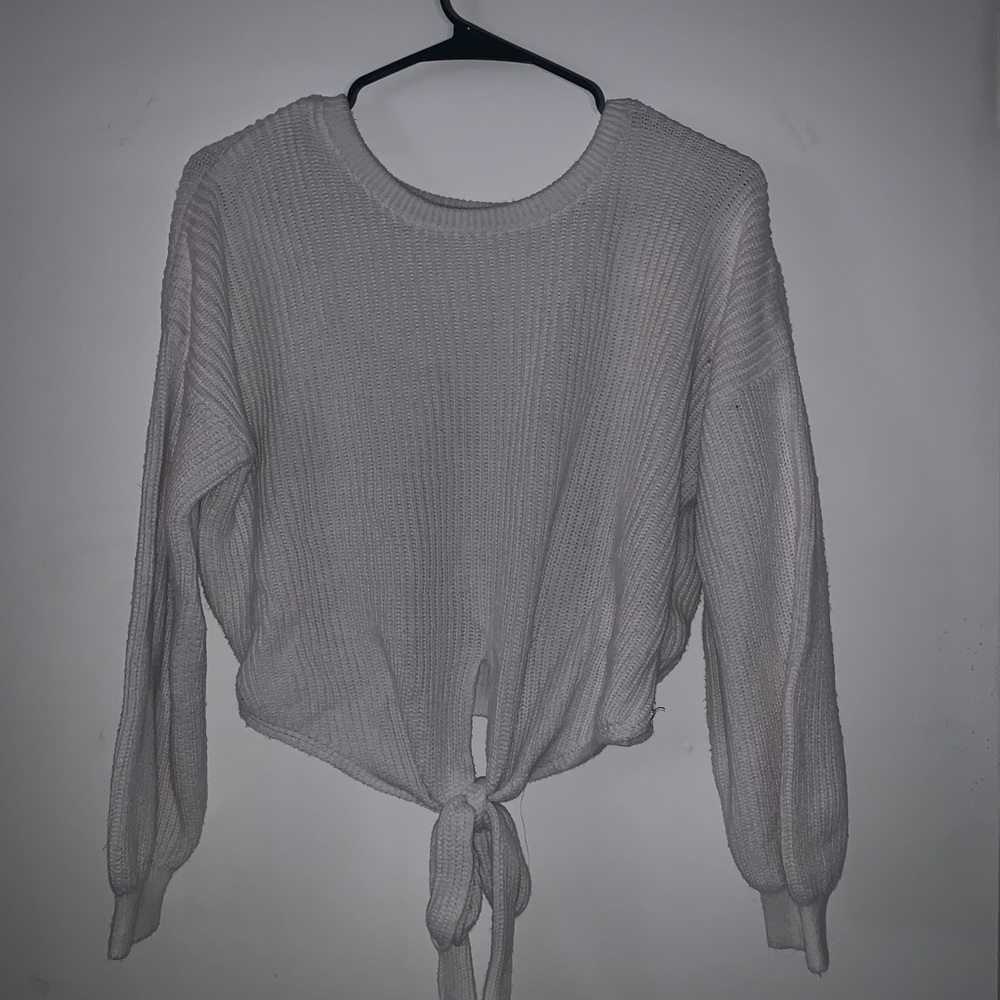 white knit crop top